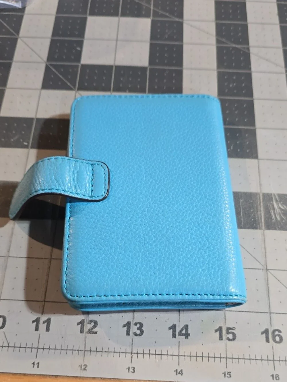 Michael Kors Saffiano Leather Passport Wallet Case with Gold Nameplate In Teal